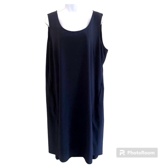 Orvis Woman’s Navy LagenLook Sleeveless Hi-Low A-Line Dress Size XL - Picture 1 of 11